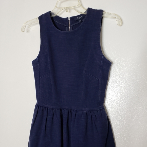 Madewell Casual Afternoon Navy Dress Neutral Fit & Flare Preppy Summer Trendy - Picture 6 of 13